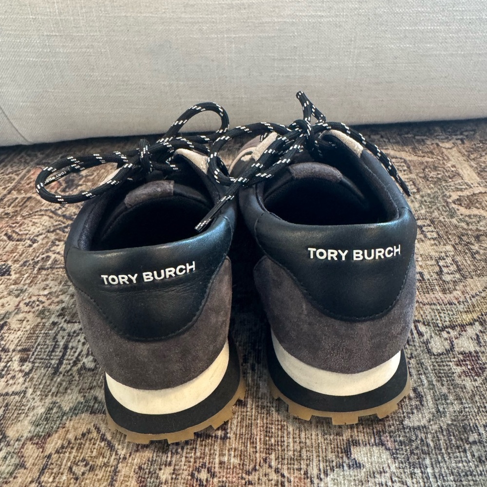 Tory Burch Navy Blue/Gray/White Destiny Trainer Sneakers - Picture 2 of 4